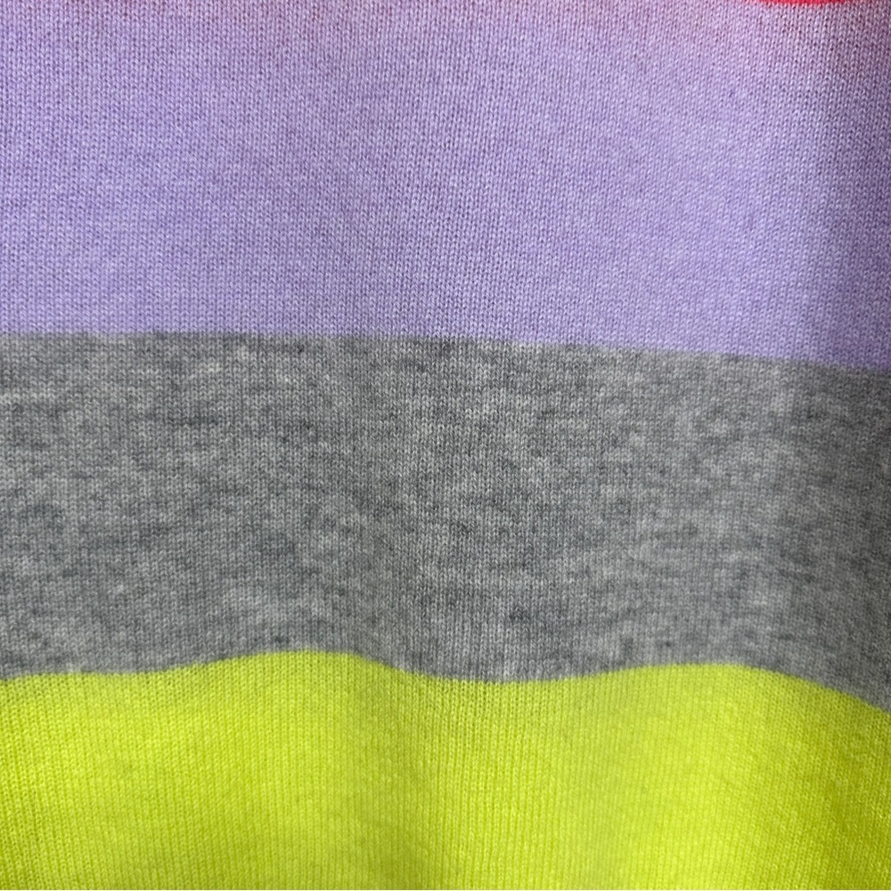 HUDSON'S BAY Multicolor Striped Cashmere Crewneck Sweater Rainbow Stripe Size M - Picture 8 of 8